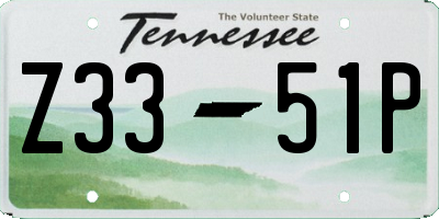TN license plate Z3351P