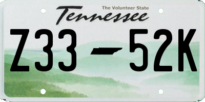TN license plate Z3352K