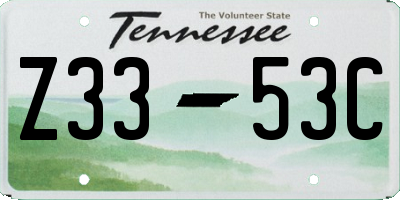 TN license plate Z3353C