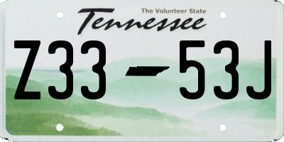 TN license plate Z3353J