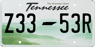 TN license plate Z3353R