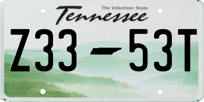 TN license plate Z3353T