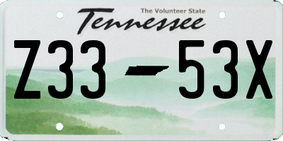 TN license plate Z3353X