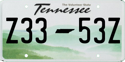TN license plate Z3353Z