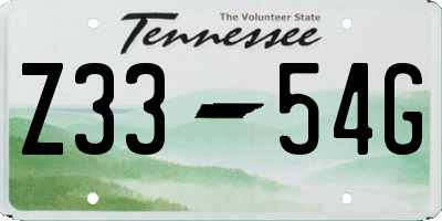 TN license plate Z3354G