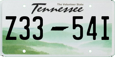 TN license plate Z3354I