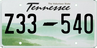 TN license plate Z3354O