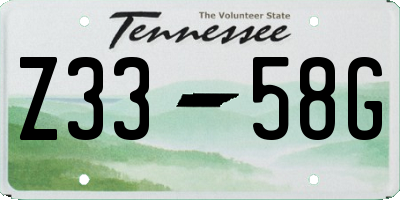 TN license plate Z3358G