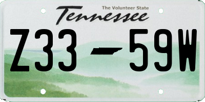 TN license plate Z3359W