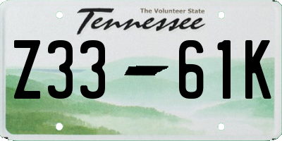 TN license plate Z3361K