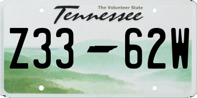 TN license plate Z3362W