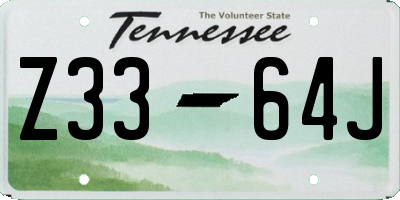 TN license plate Z3364J