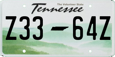 TN license plate Z3364Z