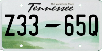 TN license plate Z3365Q