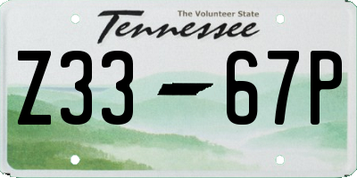 TN license plate Z3367P