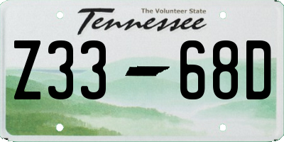 TN license plate Z3368D