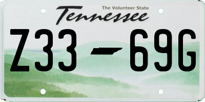 TN license plate Z3369G