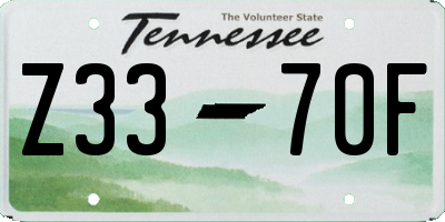TN license plate Z3370F