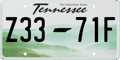 TN license plate Z3371F