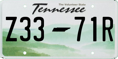 TN license plate Z3371R