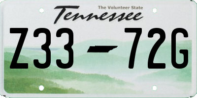 TN license plate Z3372G