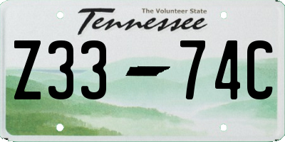TN license plate Z3374C