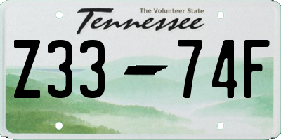 TN license plate Z3374F