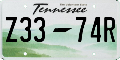 TN license plate Z3374R