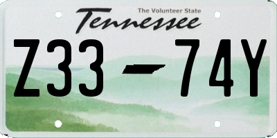 TN license plate Z3374Y