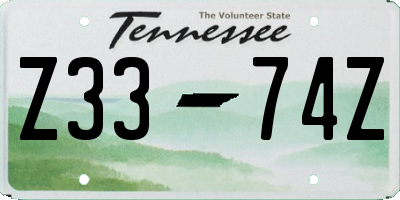 TN license plate Z3374Z