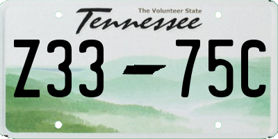 TN license plate Z3375C