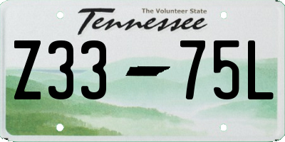 TN license plate Z3375L