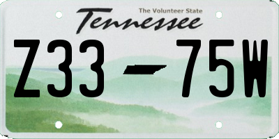 TN license plate Z3375W