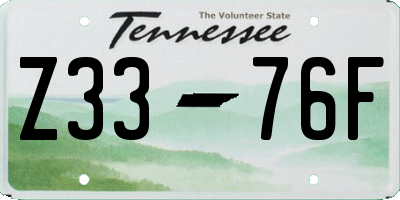 TN license plate Z3376F