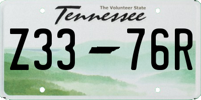 TN license plate Z3376R
