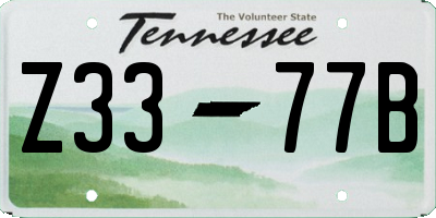 TN license plate Z3377B