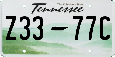 TN license plate Z3377C