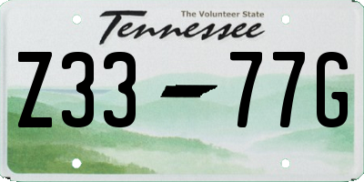 TN license plate Z3377G