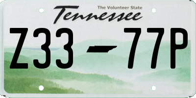 TN license plate Z3377P