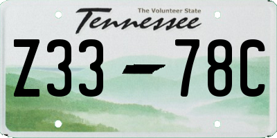 TN license plate Z3378C