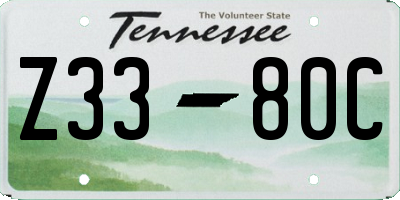 TN license plate Z3380C
