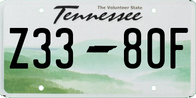 TN license plate Z3380F