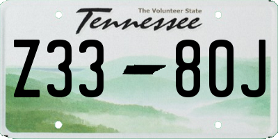 TN license plate Z3380J