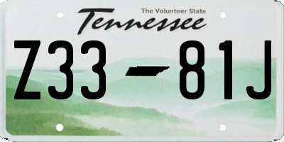 TN license plate Z3381J