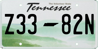 TN license plate Z3382N