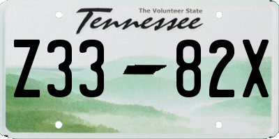 TN license plate Z3382X