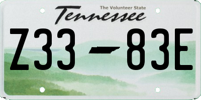 TN license plate Z3383E