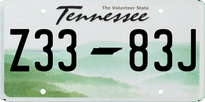 TN license plate Z3383J