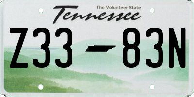 TN license plate Z3383N