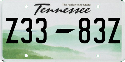 TN license plate Z3383Z